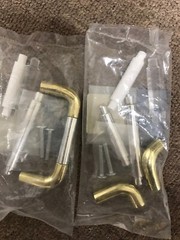 Belwith Ceramic and brass tone cabinet pulls 2 pcs New In Sealed Bag