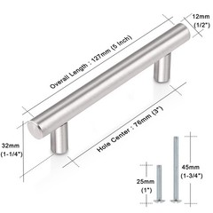 Probrico (30 Pack 3 Inch Hole Centers Kitchen hole center 3″, Brushed Nickel