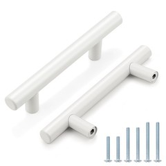 30 PCS 3 Inch Hole Center White Cabinet Pulls Stainless Steel Hardware