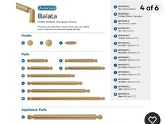 Balata 18 inch (457mm) Center-to-Center Champagne Bronze Appliance Pull, BP37…