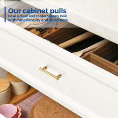 10 Pack 3 Inch Brushed Gold Cabinet Handles Modern Dresser Drawer Pulls Kitchen