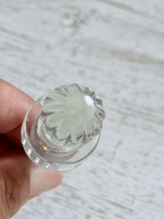 2 Round Glass Ribbed Knob Backplate Vintage Style Glass Drawer Cabinet Knobs