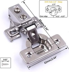 20 Pack Soft Close Kitchen Cabinet Hinges, 1/2″ Overlay, Nickel Plated Steel
