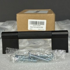 4″ Drawer Pulls Black Satin 10Pc Textured Grip Handle Modern Cabinet Hardware