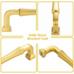 10 Pack 6-1/4 Inch Brushed Gold Cabinet Pulls Gold Cabinet Handles Gold Drawe…