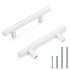 10 Pack| Cabinet Pulls 3 Inch Modern Cabinet Hardware hole center 3″ White