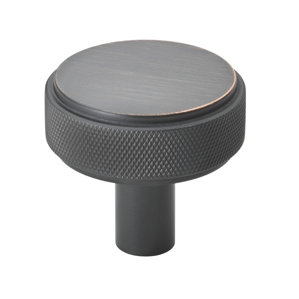 GlideRite 1-1/2 Inch Solid Round Knurled Cabinet Knob Oil Rub Bronze, 5825-ORB-1