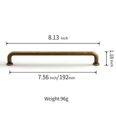 10 Pack Antique Brass Kitchen Cabinet pulls 7.5 Inch(192mm) Hole Center Solid…