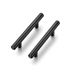Set of 10 Cabinet Handles with 3″ Hole Center, Matte Black, T-Shaped