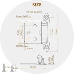 “20 Pack 10 Pairs 1/2″” Inset Cabinet Door Hinges – White Offset Self Closing H.