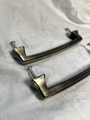 2 Aged Brass Color Medal Drawer Handles Cabinet Pulls 5”