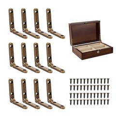 Hinges 12 Pcs Small Mini Bronze 90 Degree Stop Lid Support 1.18×1.18×0.23 Inch