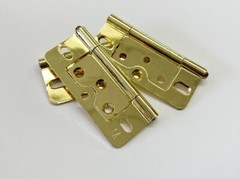6PK 3″ Non-Mortise Bi-Fold Hinges Cabinet Closet Door Hardware Polished Brass