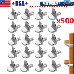 500X Shelf Support Pegs, 5mm L Shaped Metal Bracket Pegs Wardrobes Cabinets LOT