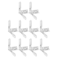 10Pcs Box Quadrant Hinge, 31x36mm Folding Support Hinges, Nickel Silver