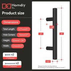 Black Cabinet Handles 30Pack 3inch Hole Center Kitchen Drawer Pulls and Knobs…