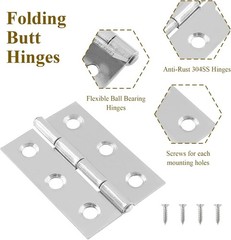 20pcs 2 Inch Butt Hinges Stainless Steel Cabinet Hinges Small Door Hinges Window