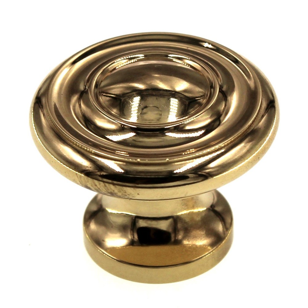 FKI Hardware Period Brass 1 1/4″ Ringed Cabinet Knob Polished Solid Brass K21