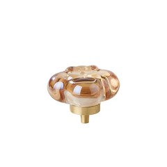 MAXWOLF Brushed Gold Kitchen Cabinet Knobs Crystal Flowers, Fan Flower Drawer