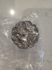 NIB Set Of 36 Omnia Cabinet Knobs Round Ornate Satin Nickel 1 1/4″ W/Screws