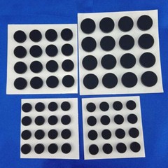 Silicone Rubber Pad Black Round Glass Furniture Anti-slip Self-adhesive Pad