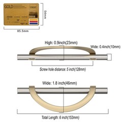 6 Pack Brushed Satin Nickel Gold Cabinet Pulls 5 In 128mm Handles Hardware