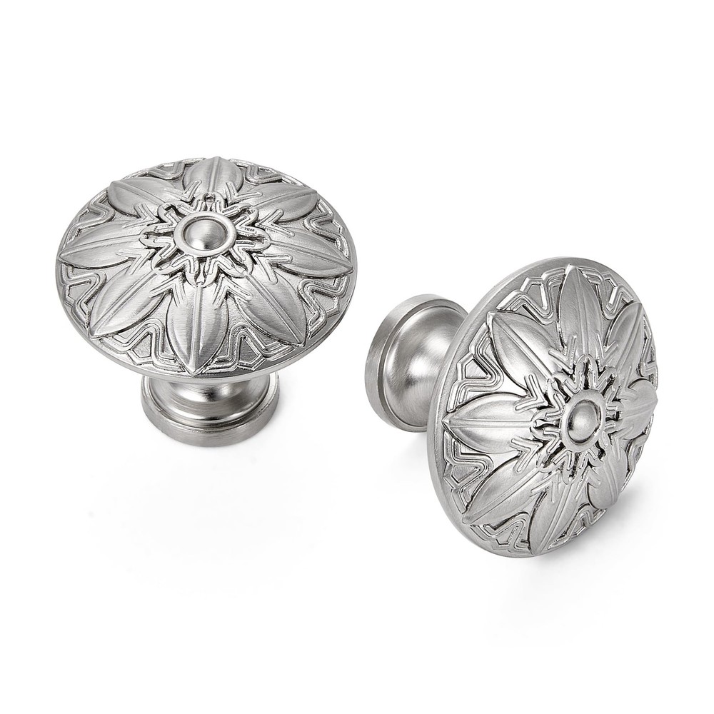 20Pcs Round Cabinet Knobs 1-1/4 Inch Brushed Nickel Knob for Kitchen Drawer