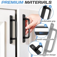 2 Pack Aluminum Alloy Sliding Barn Door Handle, 5 Inch Hole Center Gate Silver