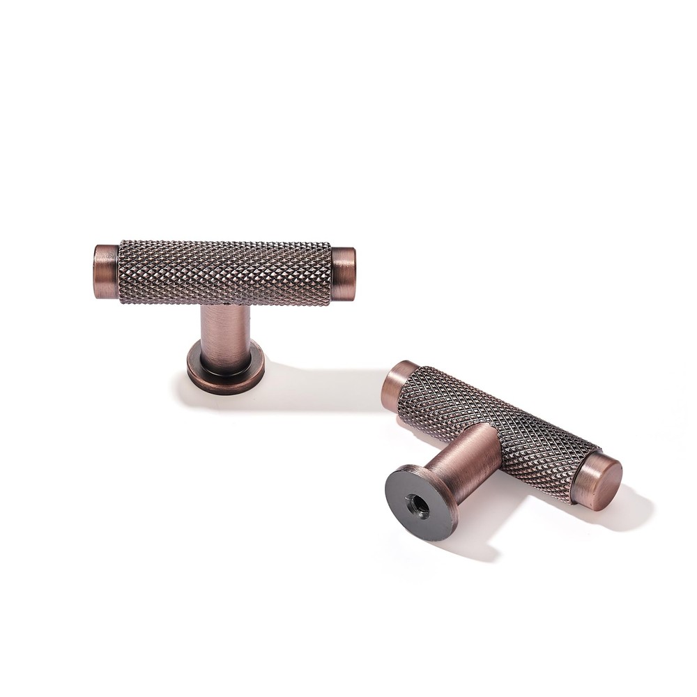 10 Pack Brushed Antique Copper Knurled Cabinet Pulls 2 Inch Cabinet Pulls Dra…