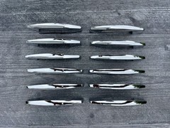 Lot of 12 Vintage Mid Century Modern Silver Chrome Drawer Pulls Atomic Metal