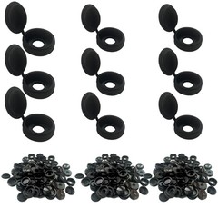 120 Pcs 3 Sizes Screw Cover Caps, Smooth Plastic Caps for Covering Screw Black