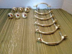 Hardware Lot of 12 Drawer Pulls & Knobs Gold Color