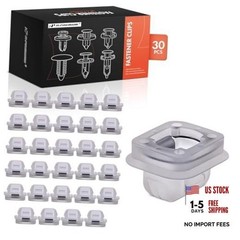 Nylon Door Lateral Trim Retainer Clips Push Pin Fasteners w/Metal Insert 30