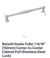 5 Count Belwith Keeler Fuller 7-9/16 (192mm) Cabinet Pull (Stainless steel look