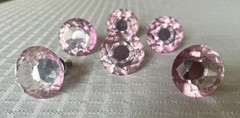 6 Diamond Cut Light Pink Crystal/Glass Knob Pull Handle Cabinet/Drawer Hardware