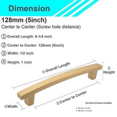 Solid Brushed Champagne Gold Cabinet Pulls Knob Handle Kitchen Bathroom Modern