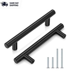 Durable Black Kitchen Cabinet Pulls – 3-3/4 Inch Stainless Steel Handle Set