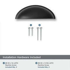 10 PCS 21/2″ 2.5 Inch Matte Black Cabinet Cup Pulls Kitchen Drawer Knobs