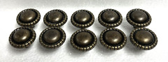 Antique Brass Art Deco Cabinet Knobs Beaded Design Lot Of 10
