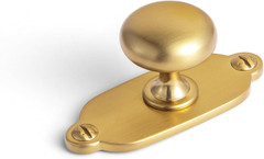 Brushed Gold Zinc Alloy Cabinet Knob with Backplate – Single Hole Center Cabinet