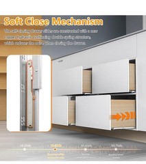 Soft Close Bottom Mount Drawer Slides 21 Inch Rails with Rear mounting Bracket..