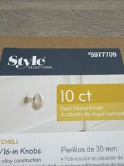 Style Selections Satin Nickel Round Cabinet Knobs 1-3/16 in 10-Pack
