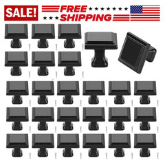 1-100x Matte Black Square Cabinet Knobs Kitchen Cupboard Drawer Handles Furnitur