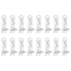 16Pcs Clear Plastic Locking Shelf Pins Fits 5mm Peg Hole 16mm Thick]