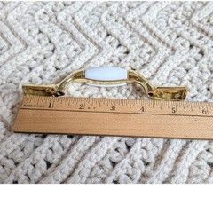 Vintage Gold and White Ceramic Drawer Pulls Cabinet Handles Lot of 21 Mixed