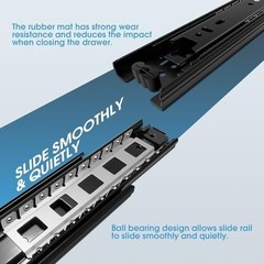 1 Pair Full Extension Drawer Slides 8 10 12 14 16 18 20 22 24 Inch 100 lb Loa…