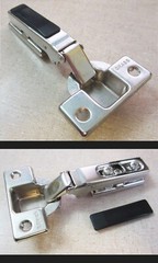 GRASS Cabinet Hinges, 1006-30, Self-Close Spring, Clip-On (w/Black Screw Covers)