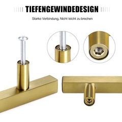 Stainless Steel Kitchen Square Cabinet Handles Gold Drawer Pulls Multi-Size