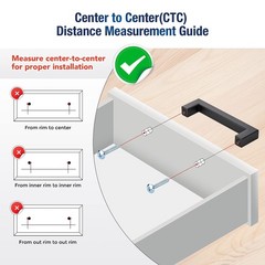 20 Pack Matte Black Cabinet Pulls, 3 Inch Hole Center, Stainless Steel Handles