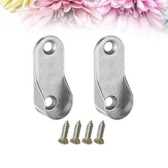 6Pcs Cast Metal Furniture Hardware Clothes Rod Bracket Oval Rod Support Silver